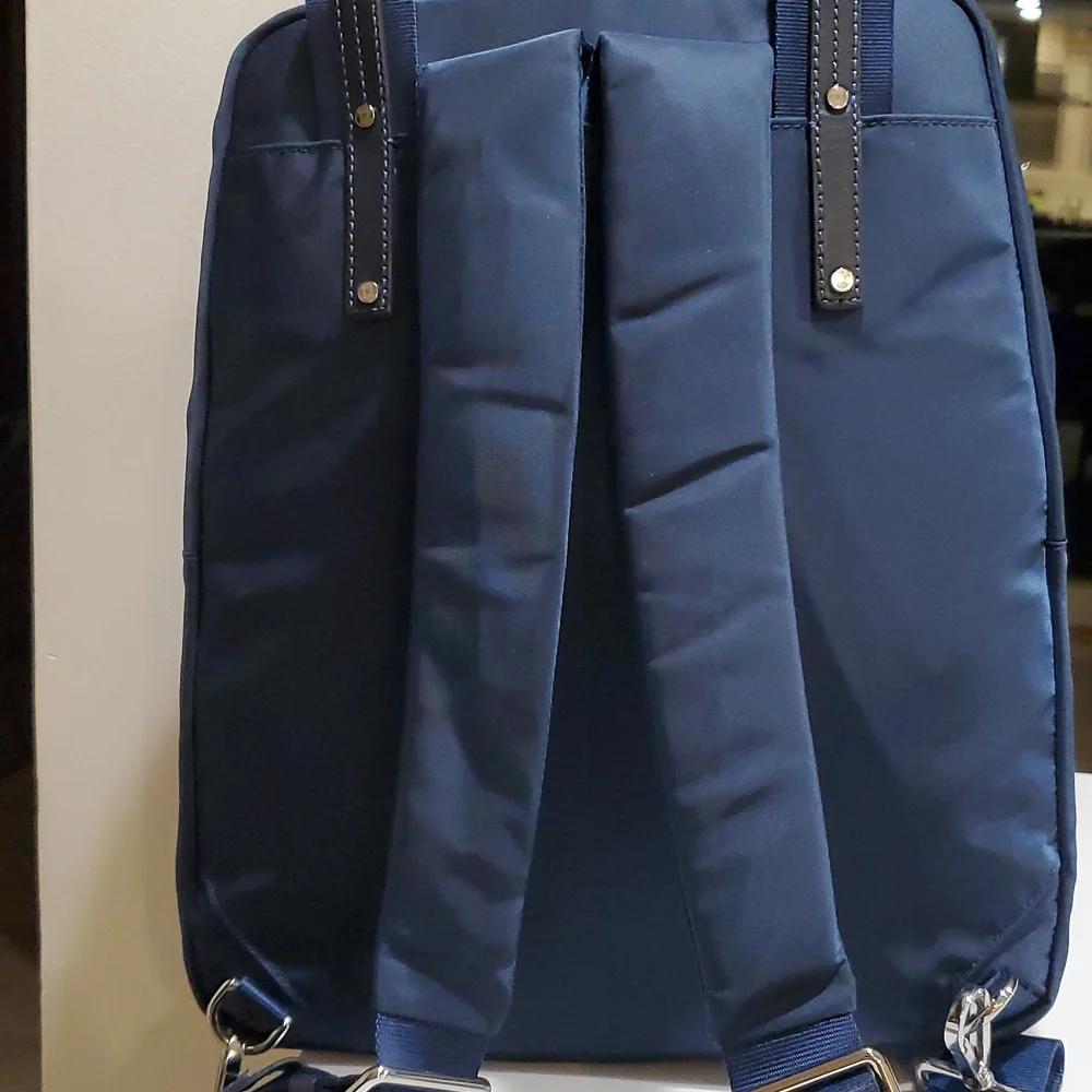 Tumi Epsom Convertible Backpack in Blue & Silver Hardware